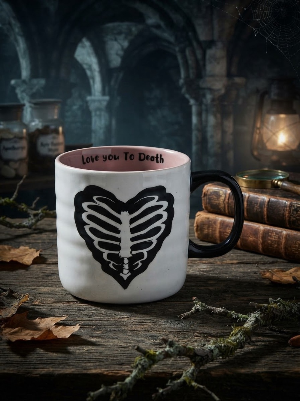Love You To Death Ceramic Mug - White and Black
